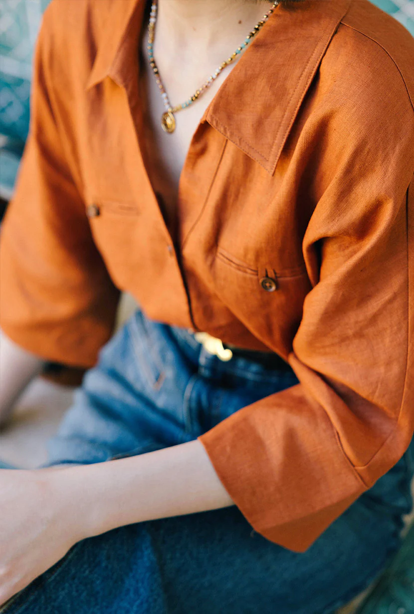 Antoine Linen Blouse - Ginger - Image 4