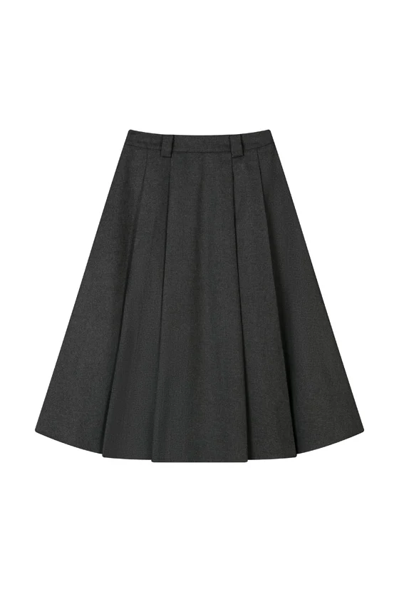 Blake Wool Blend Skirt - Grey - Image 6