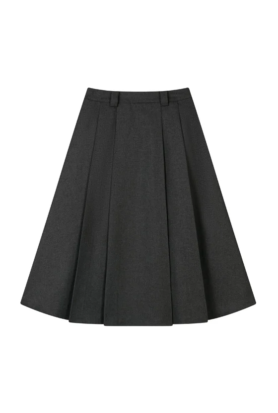 Blake Wool Blend Skirt - Grey - Image 7