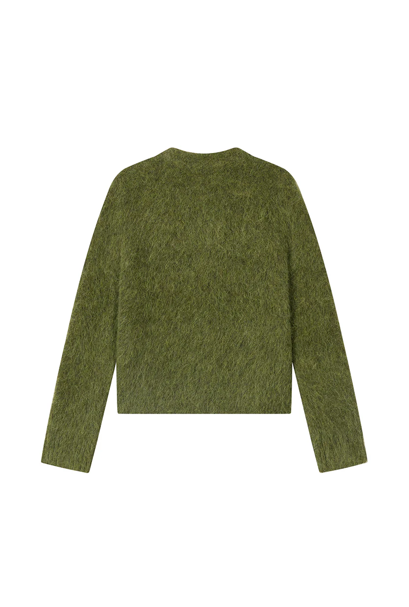 Brayden Alpaca Cardigan - Olive Green - Image 10