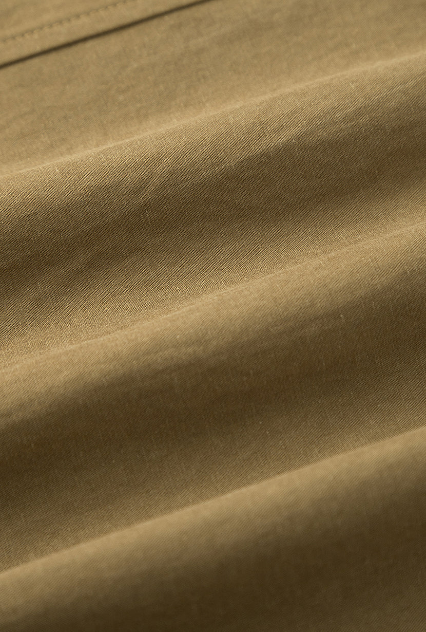 Brenda Cotton Blend Shirt - Olive Brown - Image 10