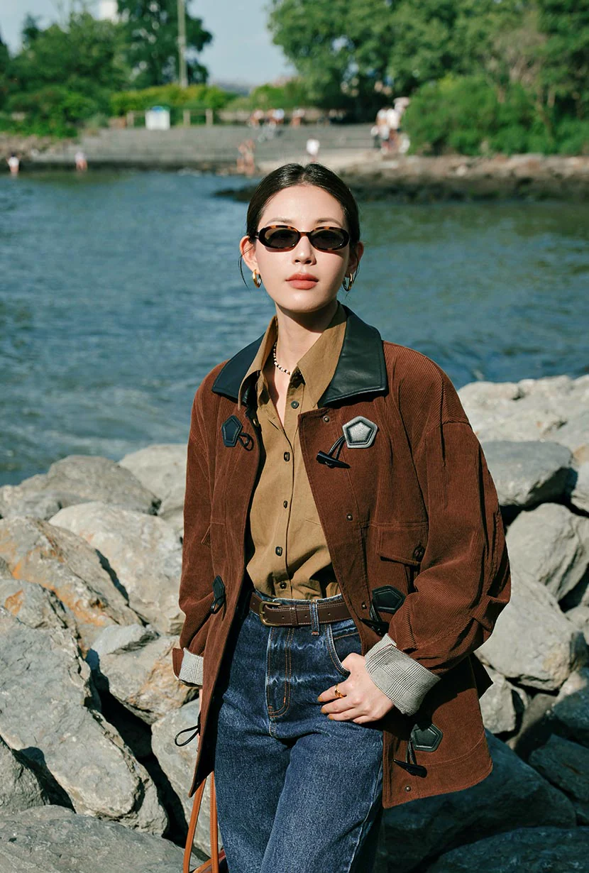 Bryce Corduroy Barn Jacket - Sepia - Image 3
