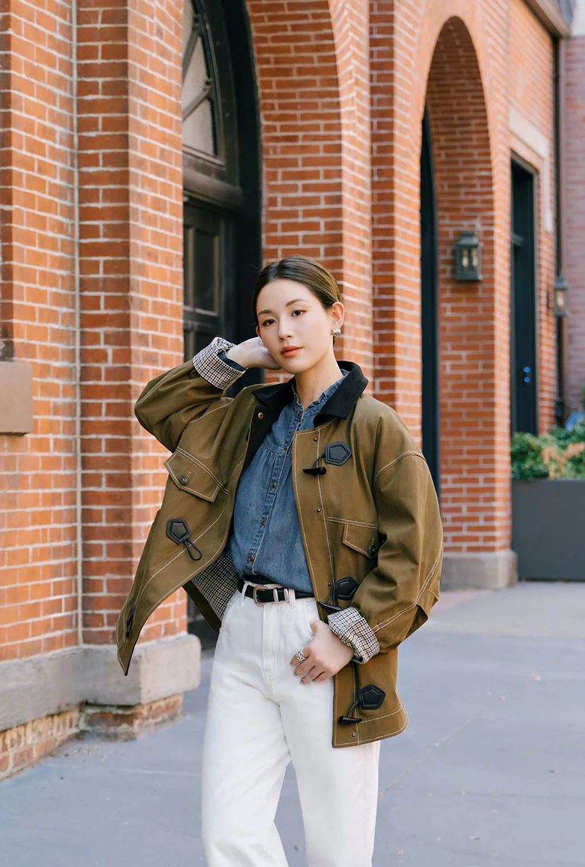 Bryce Cotton Barn Jacket - Olive Brown - Image 3