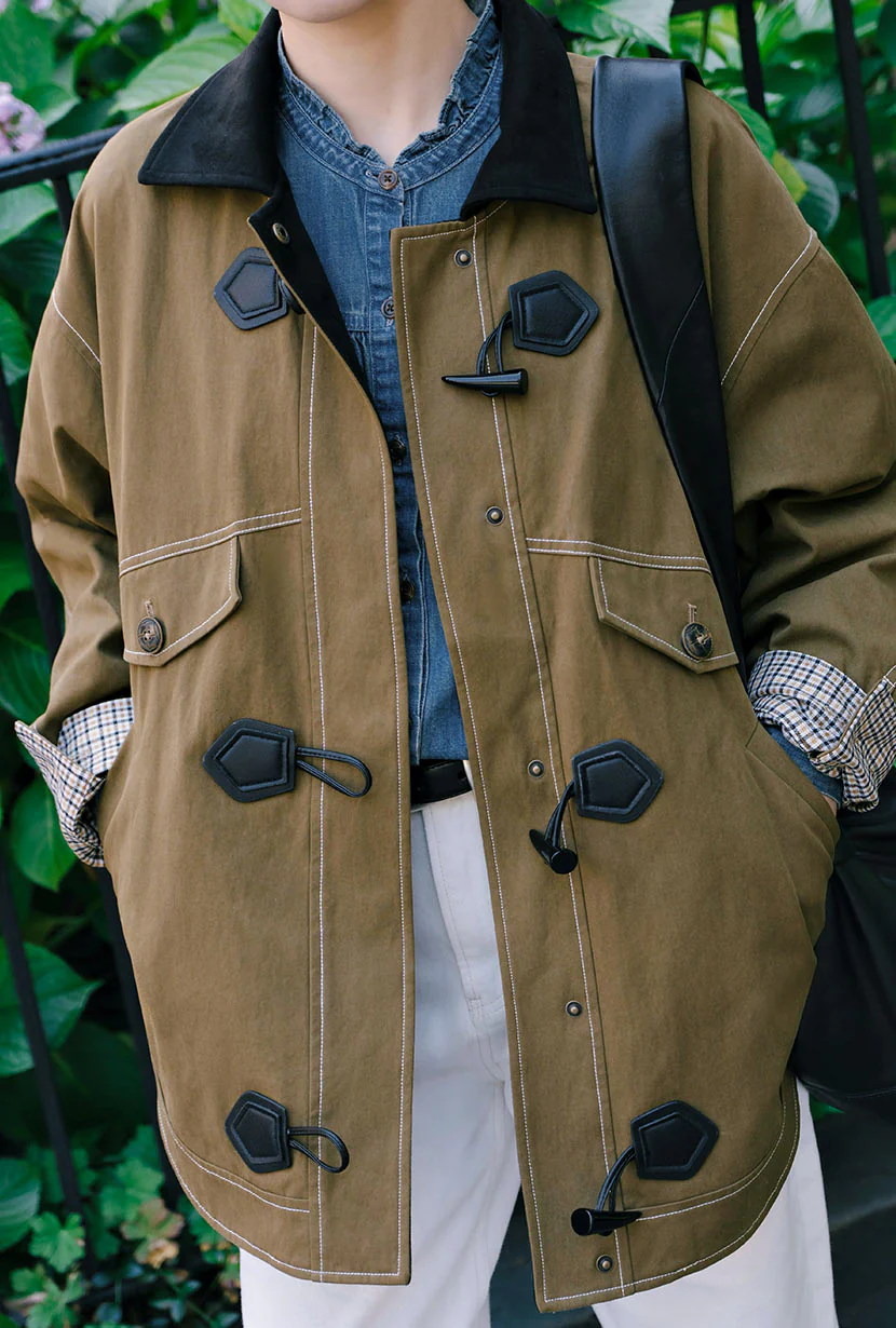 Bryce Cotton Barn Jacket - Olive Brown - Image 7