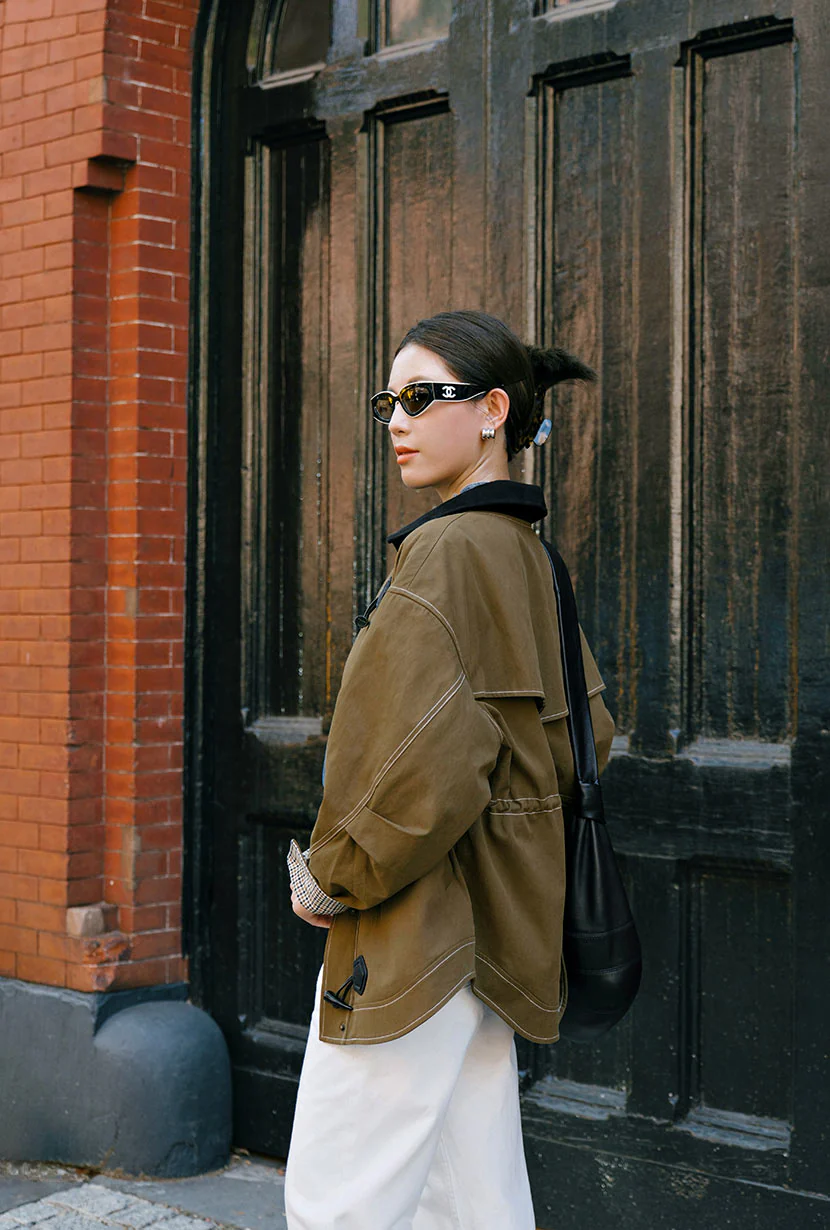 Bryce Cotton Barn Jacket - Olive Brown - Image 8
