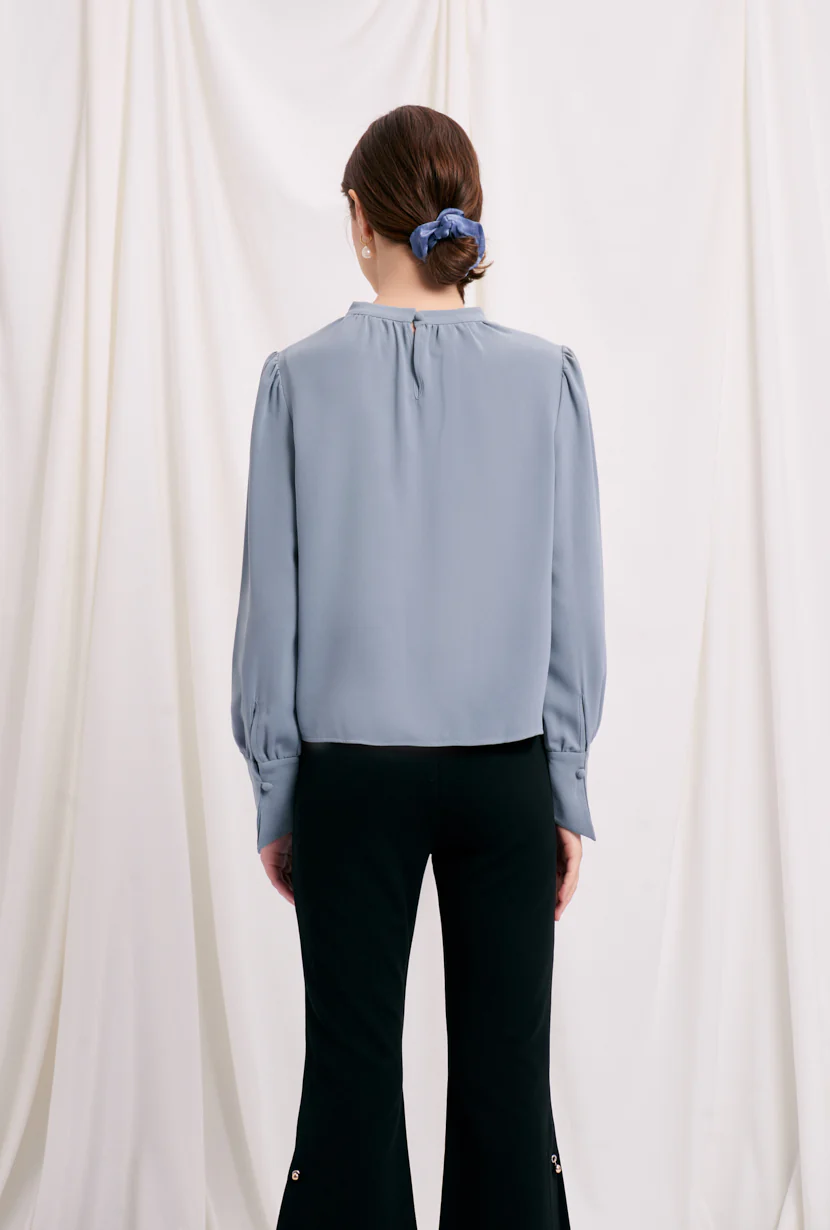 Buvette Pearl Blouse - Dusty Blue - Image 10
