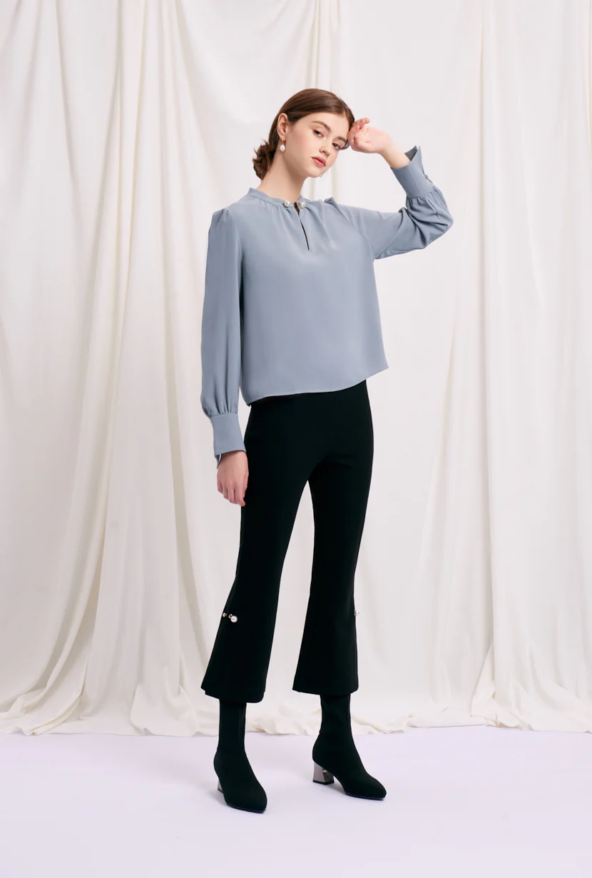 Buvette Pearl Blouse - Dusty Blue - Image 7