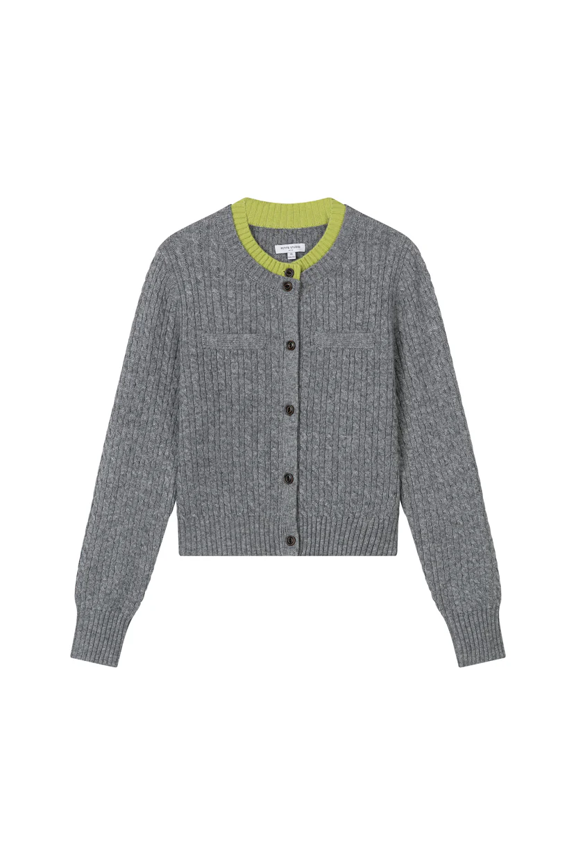 Carmina Wool Cardigan - Grey - Image 7