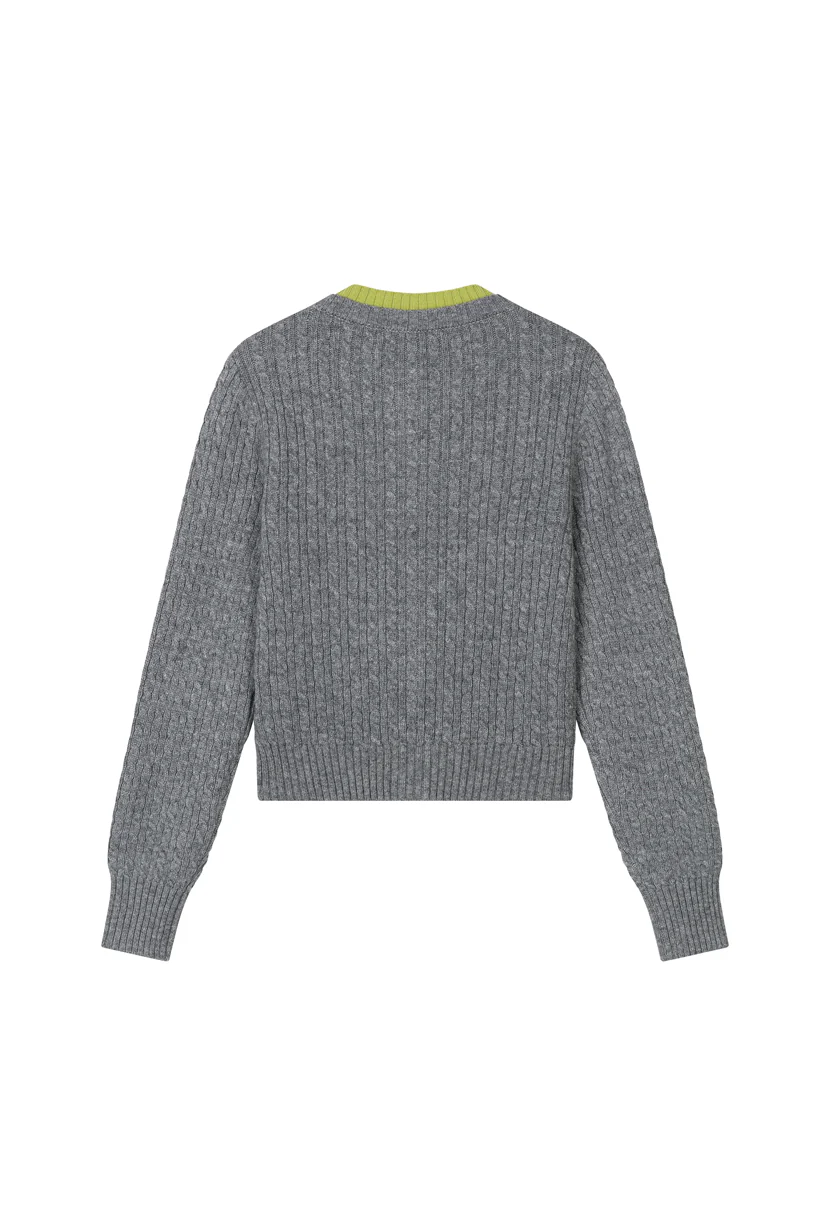 Carmina Wool Cardigan - Grey - Image 8