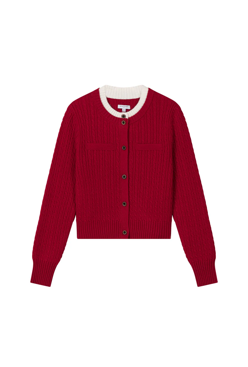 Carmina Wool Cardigan - Red - Image 7