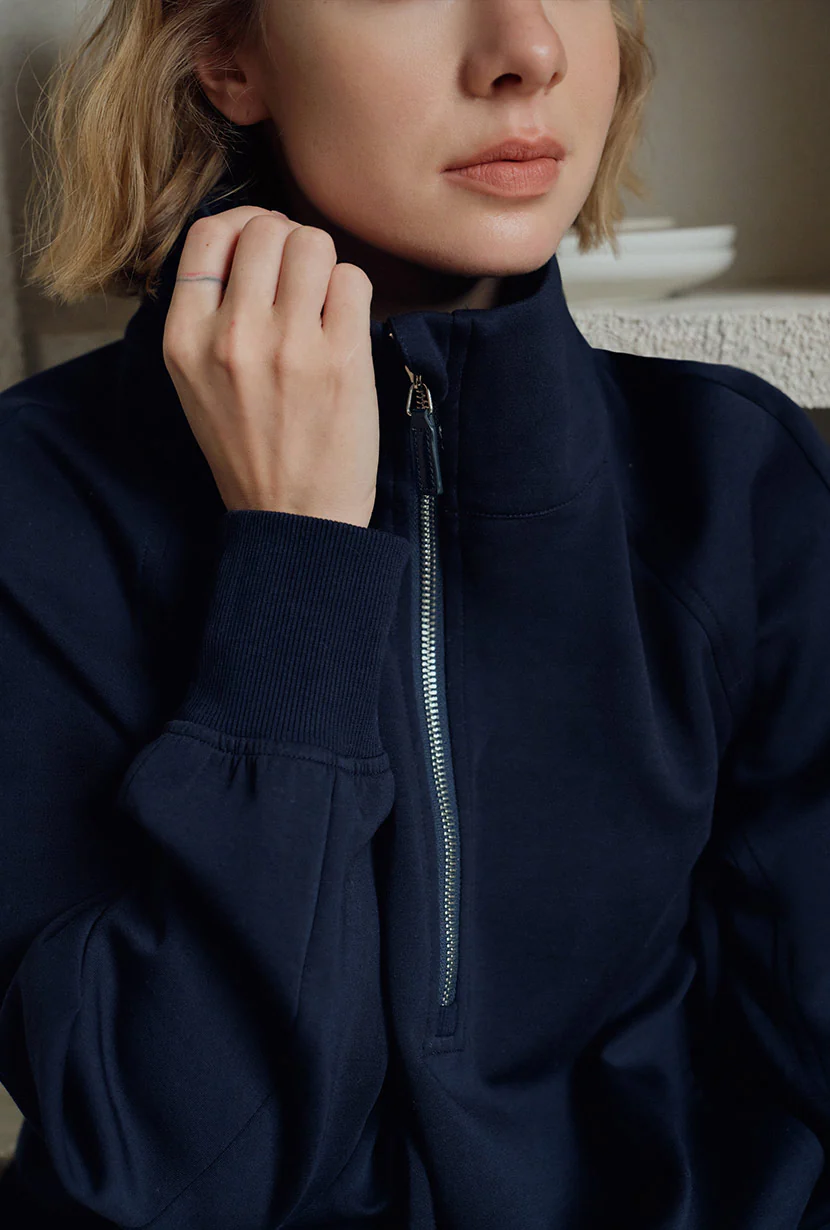 Cassie Cotton Sweat Pullover - Navy - Image 6