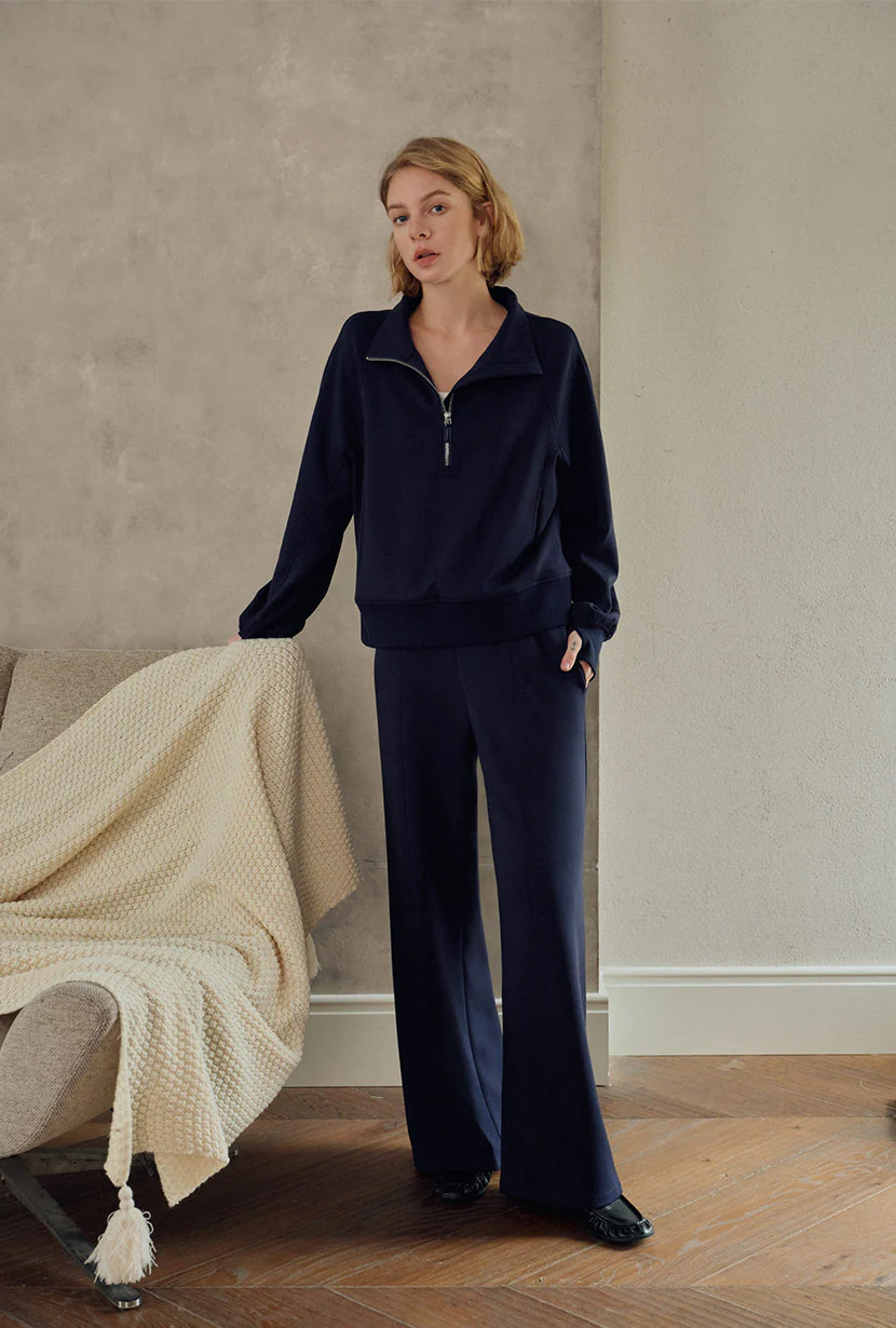 Cassie Cotton Sweat Pullover - Navy - Image 7