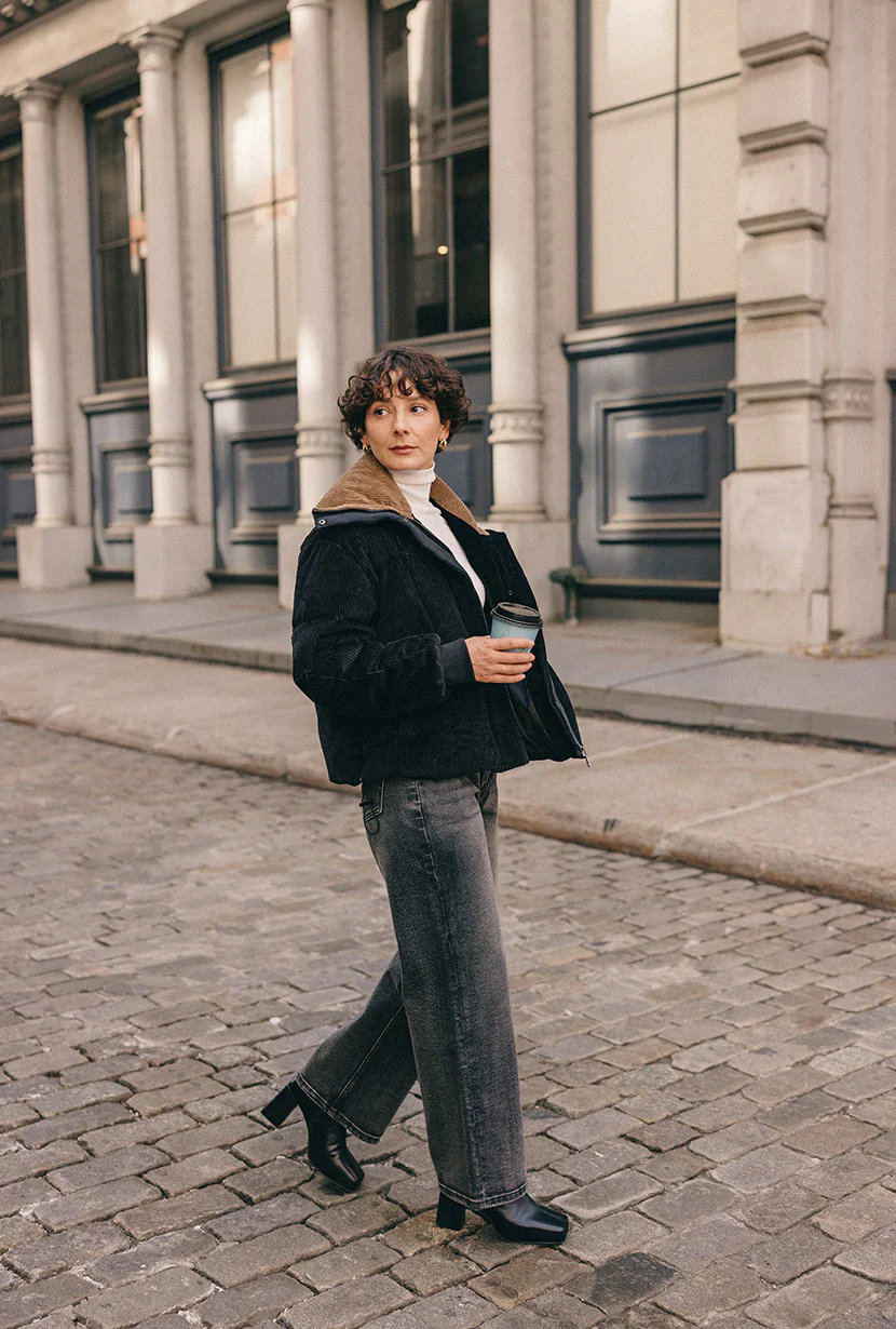Cayden Mid Rise Straight Leg Jeans - Charcoal - Image 4