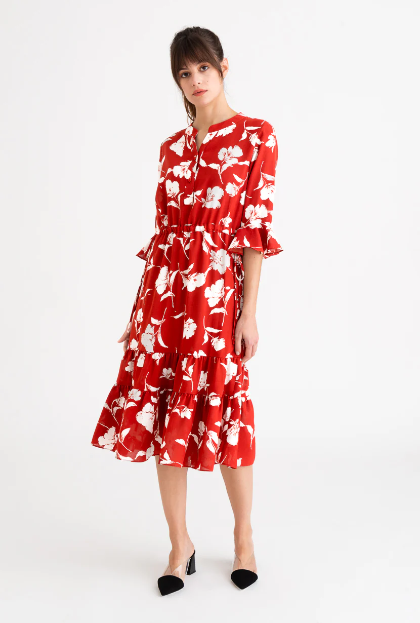 Celina Dress - Red Floral - Image 4