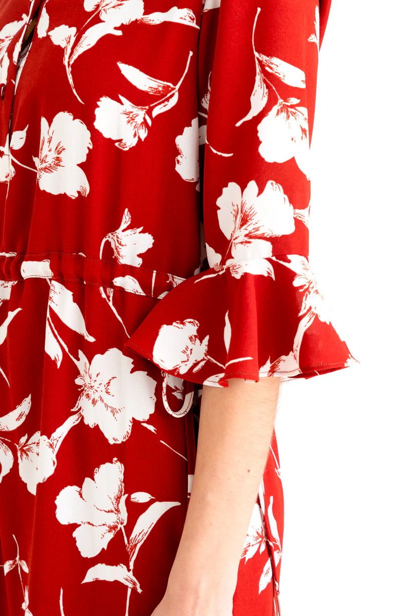 Celina Dress - Red Floral - Image 7