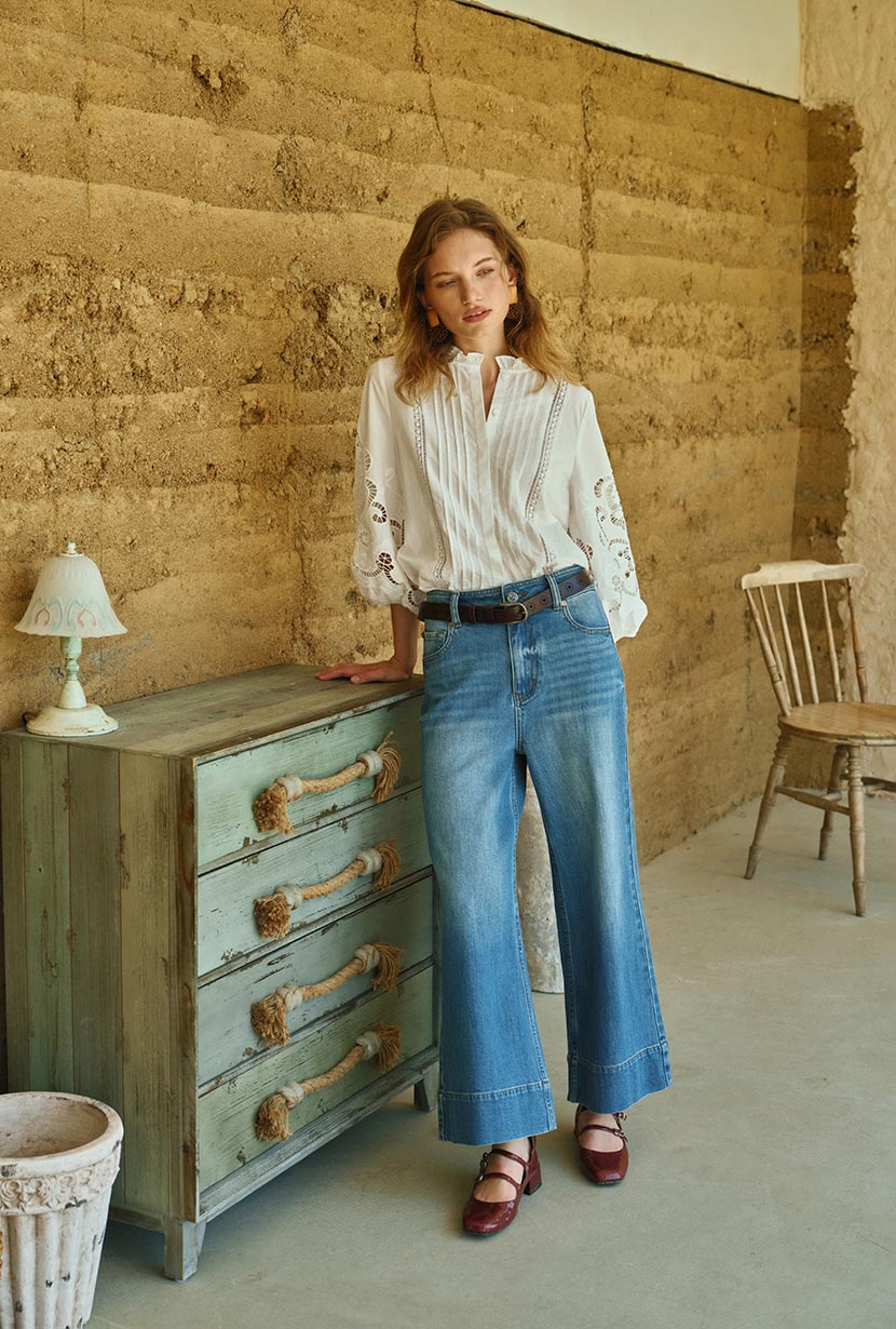 Chandler Cotton Blouse - Ivory - Image 7