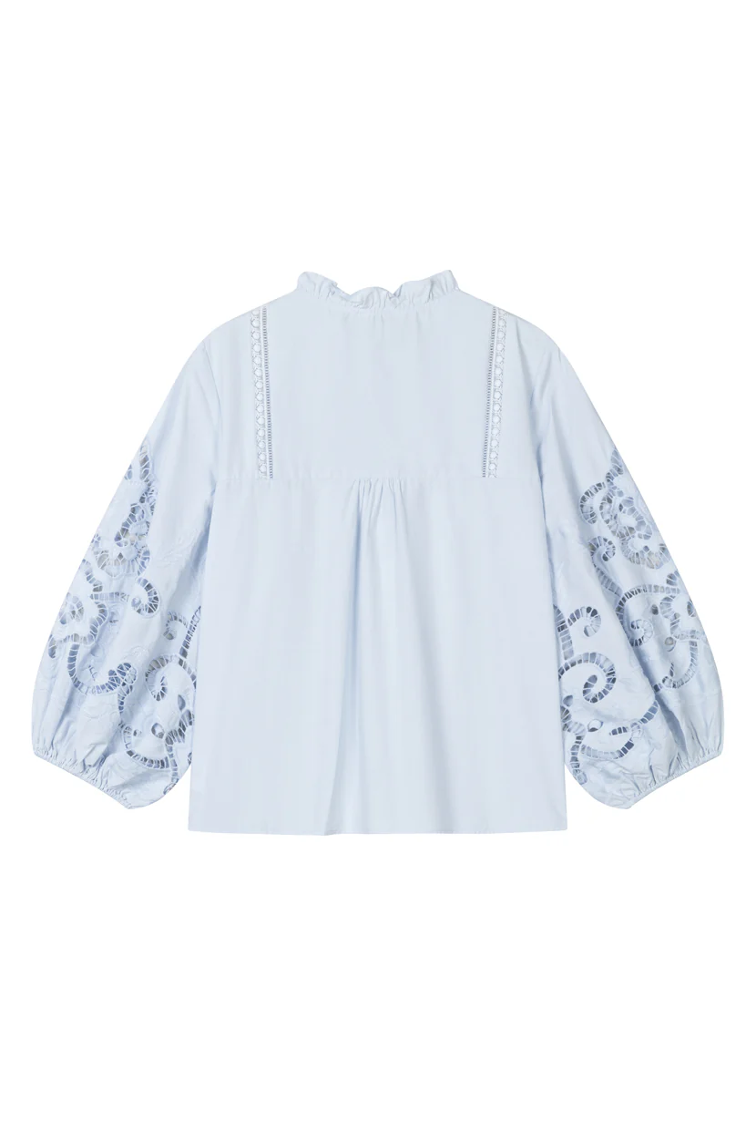 Chandler Cotton Blouse - Sky - Image 11
