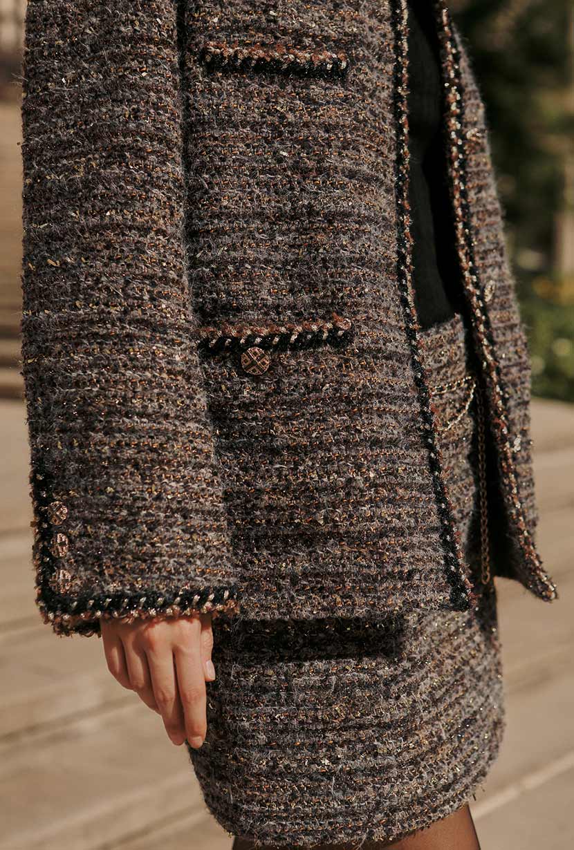 Charmaine Oversized Wool Tweed Coat - Charcoal - Image 3