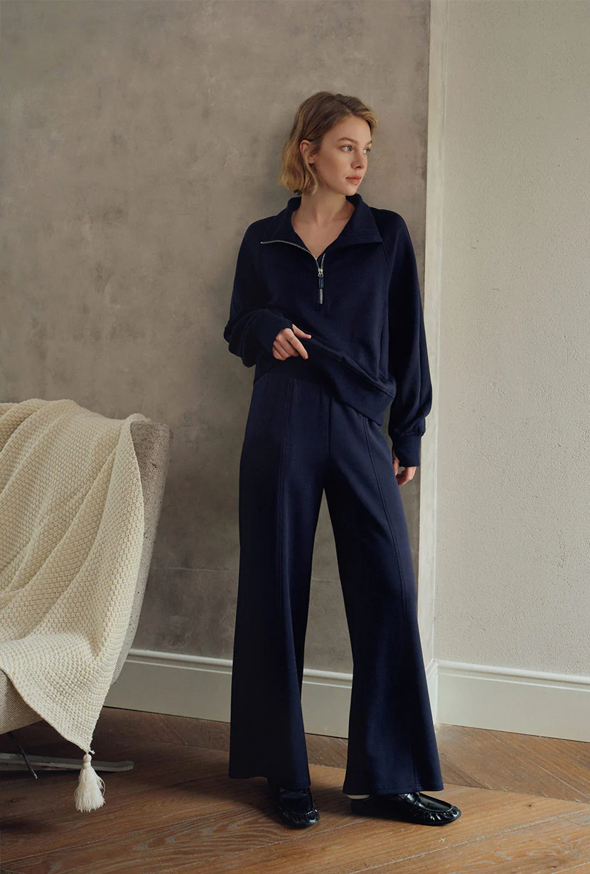 Chase Cotton Straight Leg Pants - Navy - Image 4