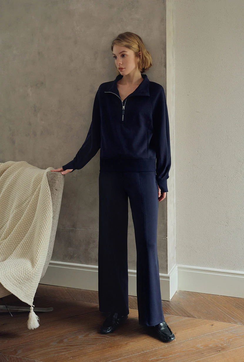 Chase Cotton Straight Leg Pants - Navy - Image 5
