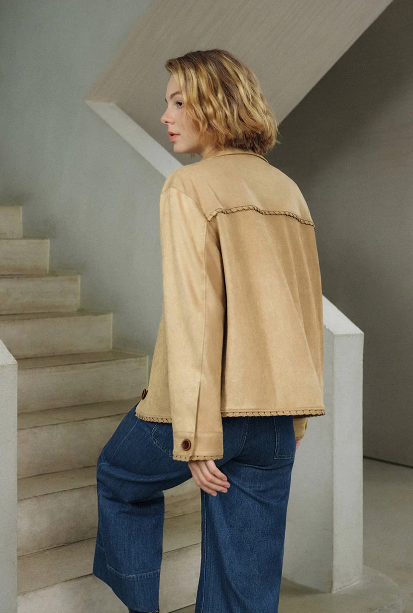 Chiara Suede Jacket - Camel - Image 8