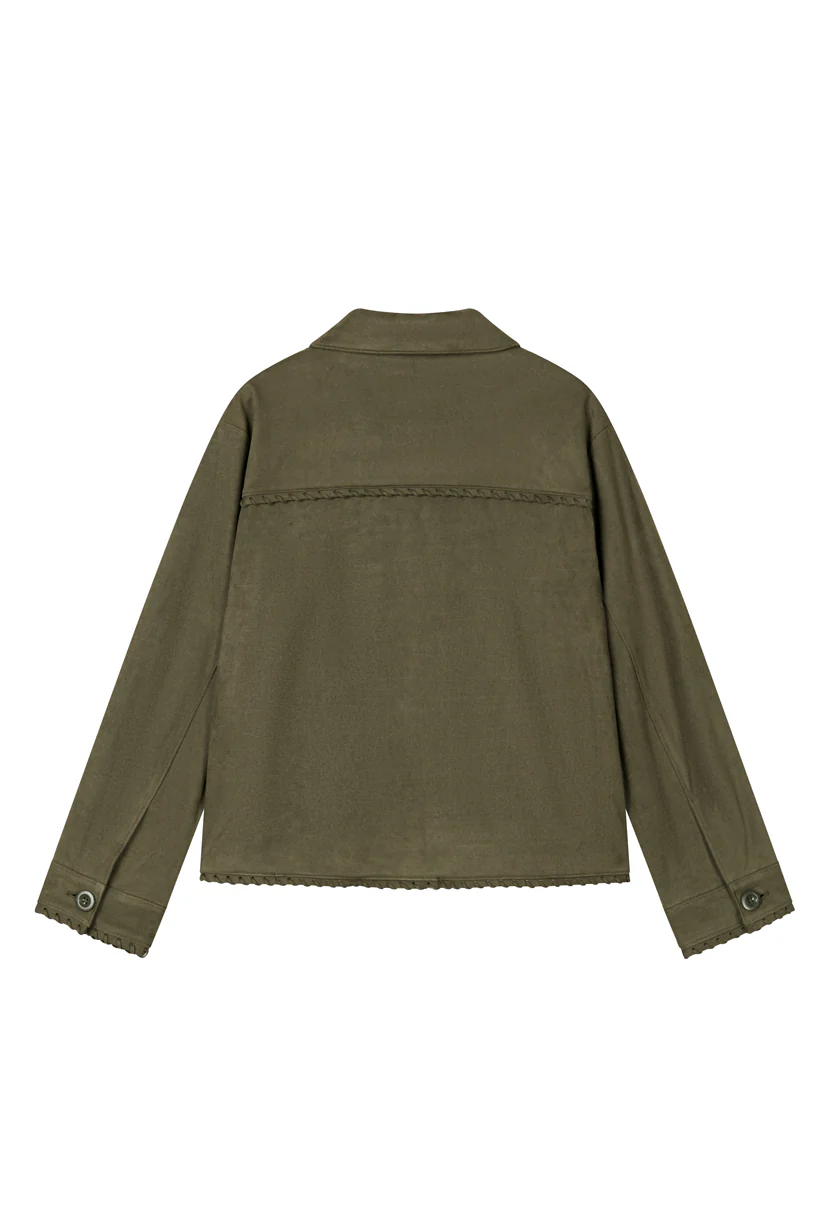 Chiara Suede Jacket - Deep Olive - Image 10