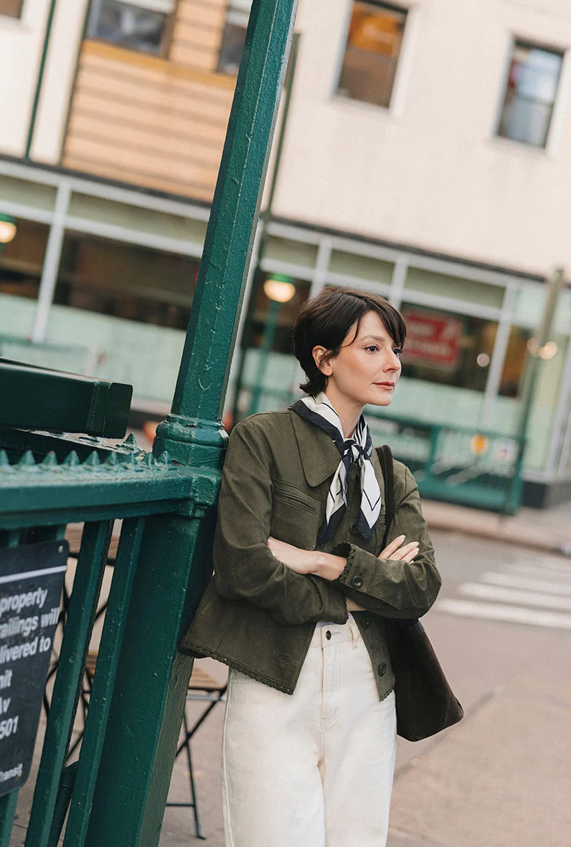 Chiara Suede Jacket - Deep Olive - Image 4