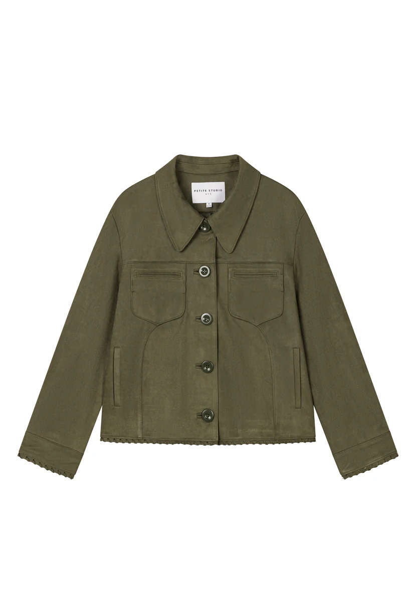 Chiara Suede Jacket - Deep Olive - Image 9