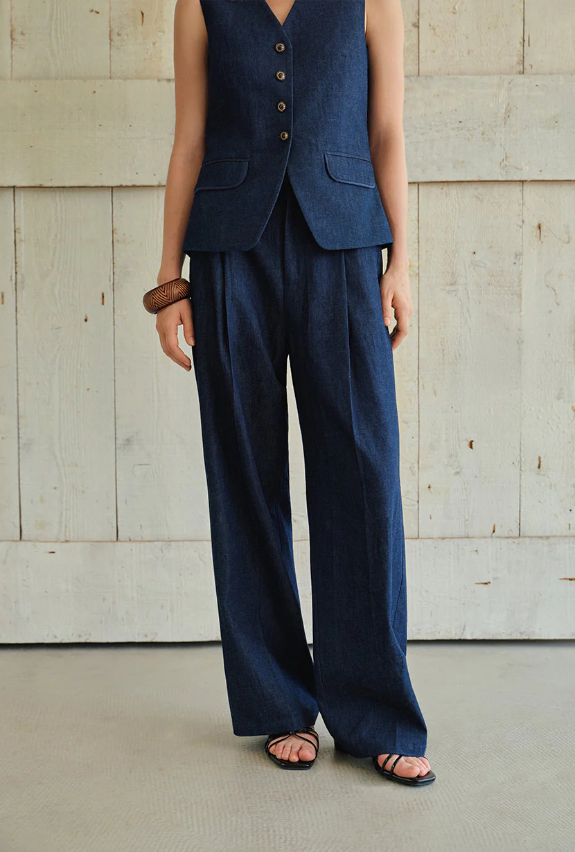 Circe Cotton Pants - Indigo - Image 3