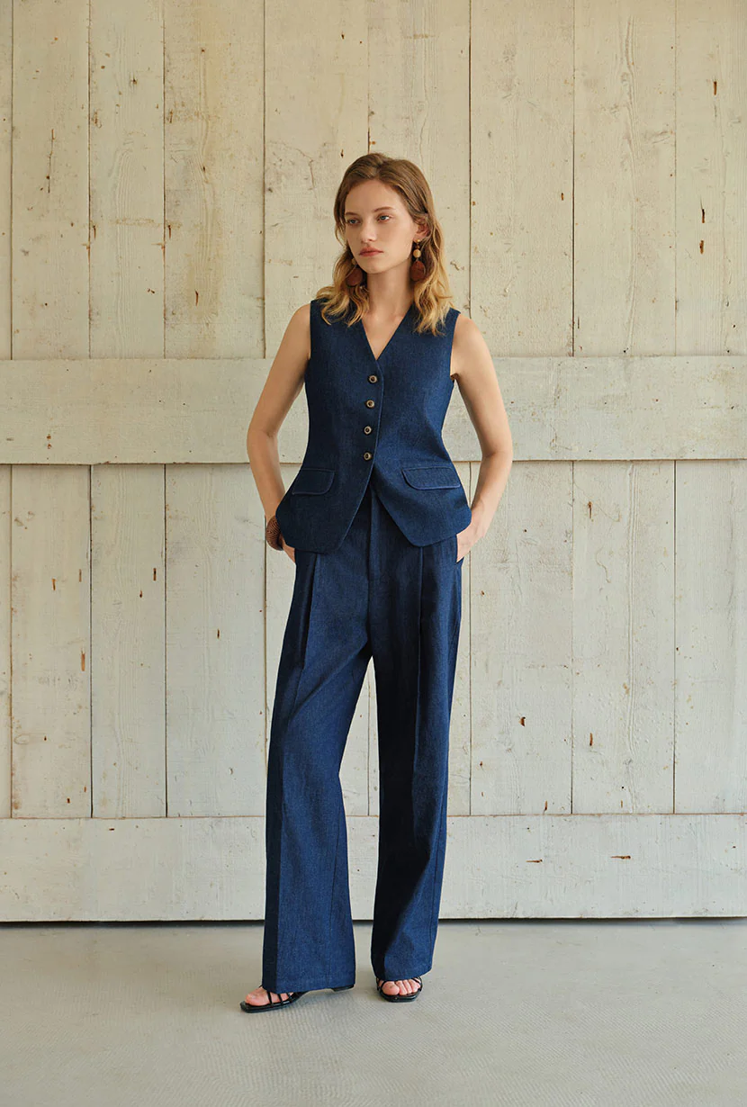 Circe Cotton Pants - Indigo - Image 5