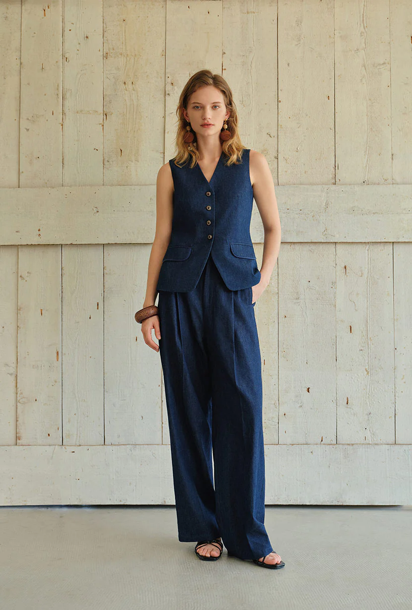Circe Cotton Pants - Indigo - Image 6