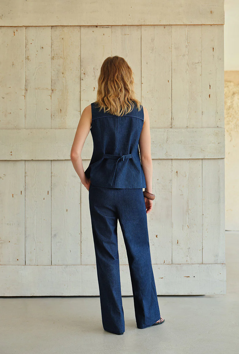 Circe Cotton Pants - Indigo - Image 8