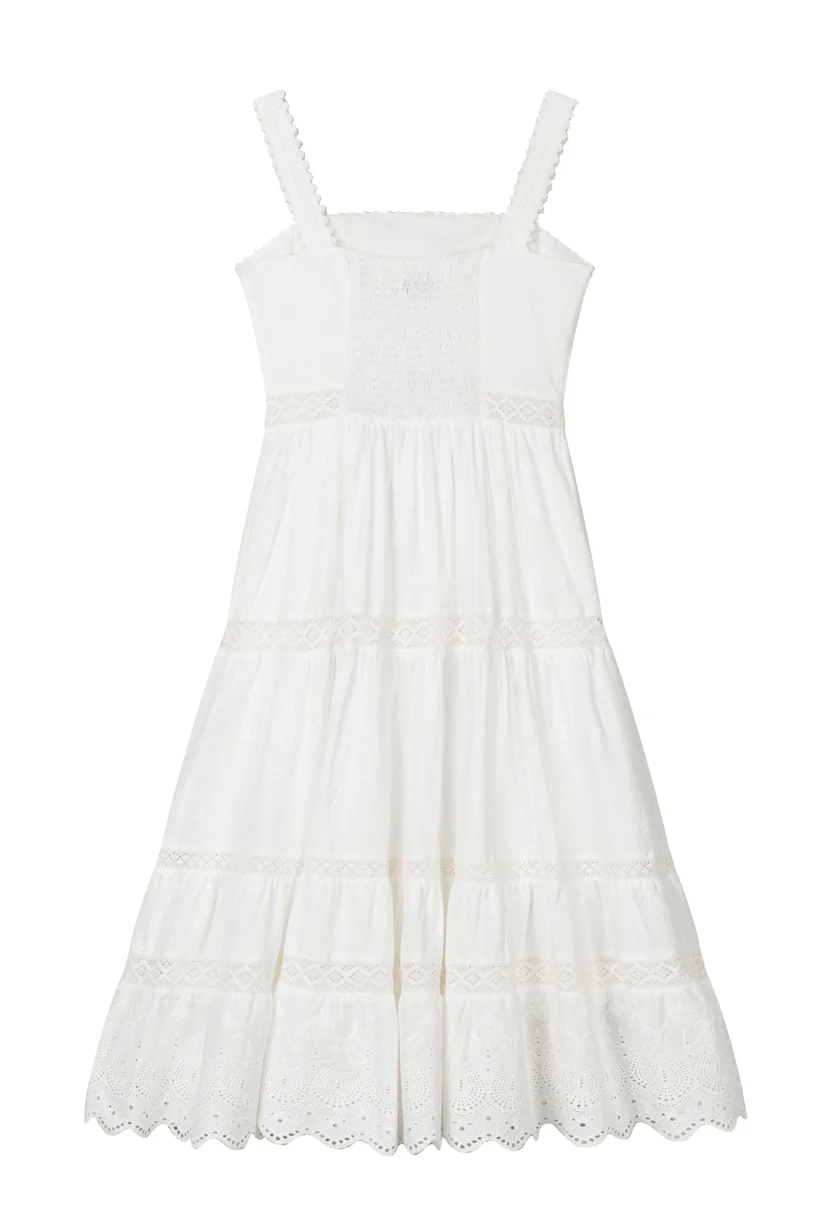 Clarabel Cotton Midi Dress - White - Image 13