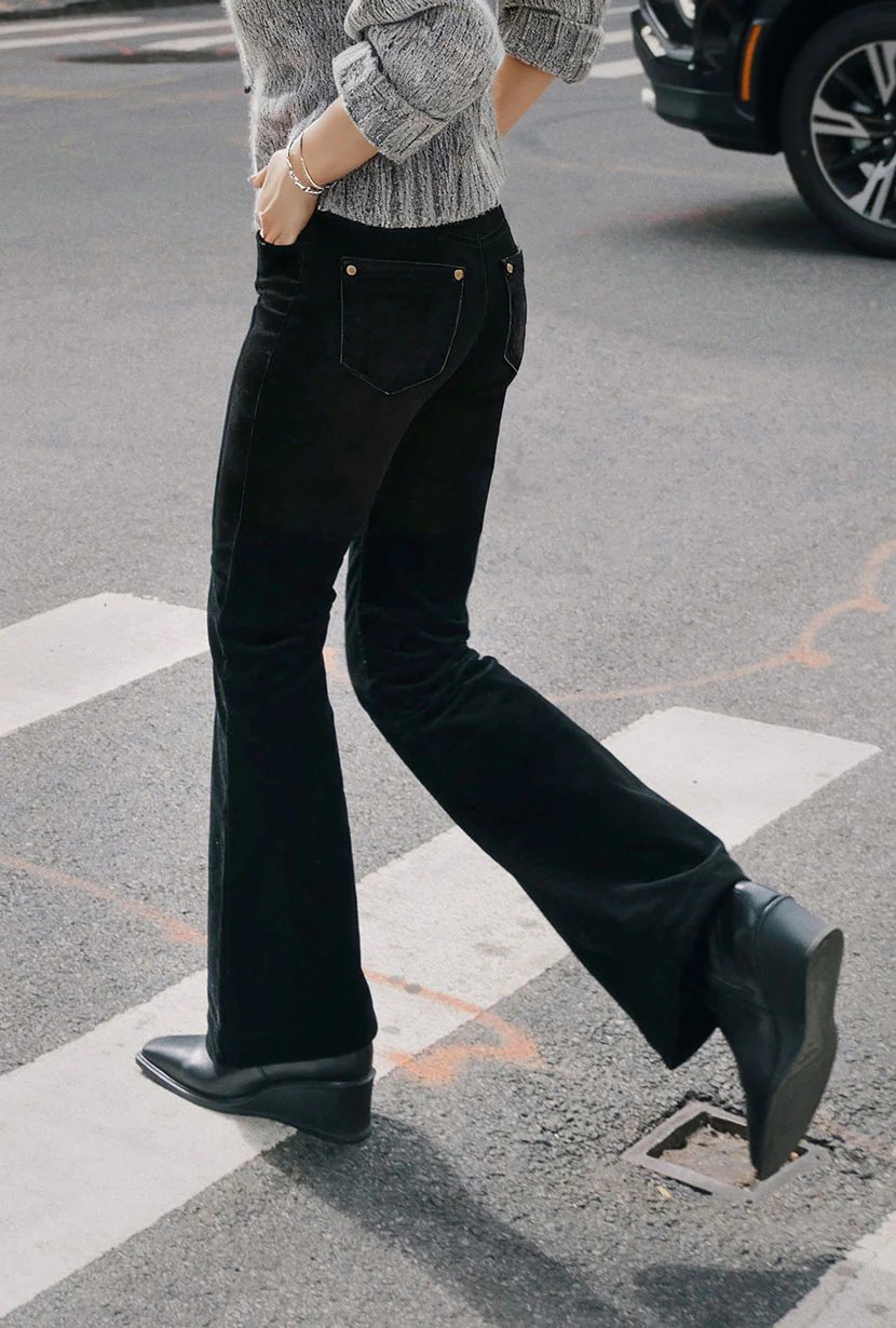 Cody Corduroy Flared Pants - Black - Image 5