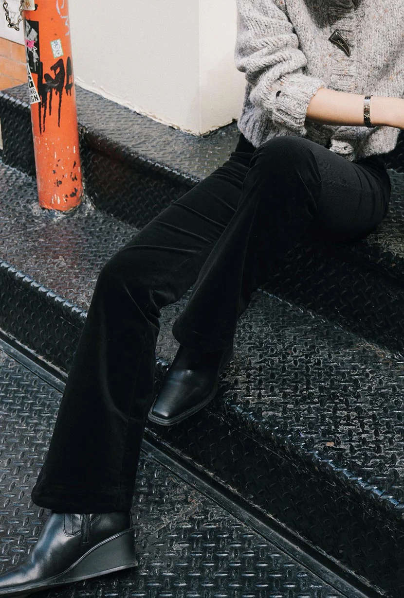 Cody Corduroy Flared Pants - Black - Image 6