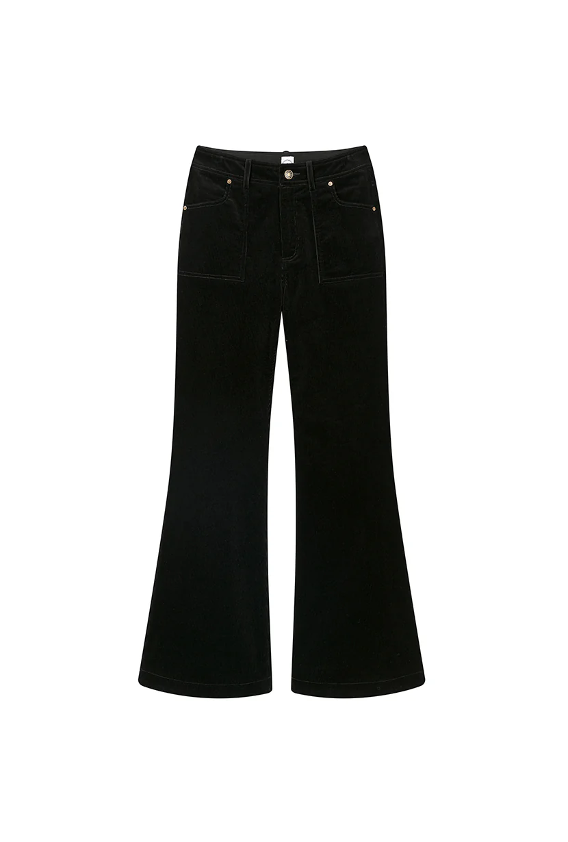 Cody Corduroy Flared Pants - Black - Image 8