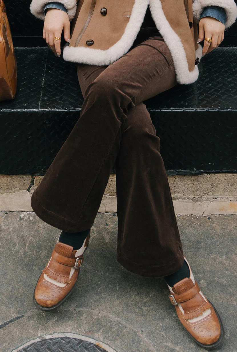 Cody Corduroy Flared Pants - Brown - Image 4