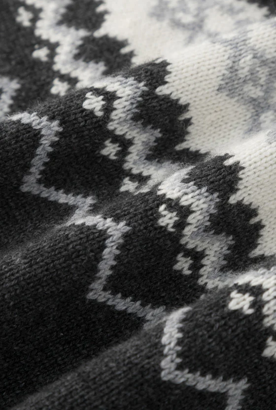 Cohen Fair Isle Wool Cardigan - Charcoal - Image 8