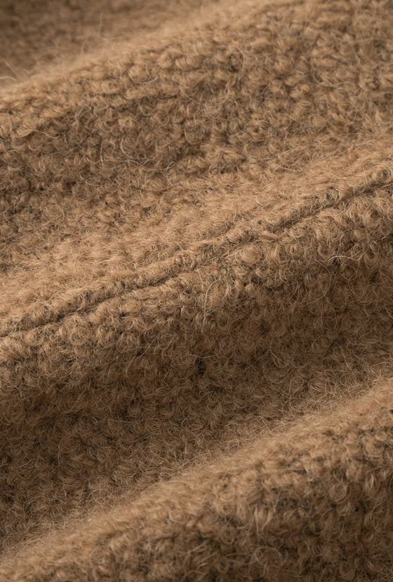 Cole Oversized Wool Short Coat - Brown - Image 8