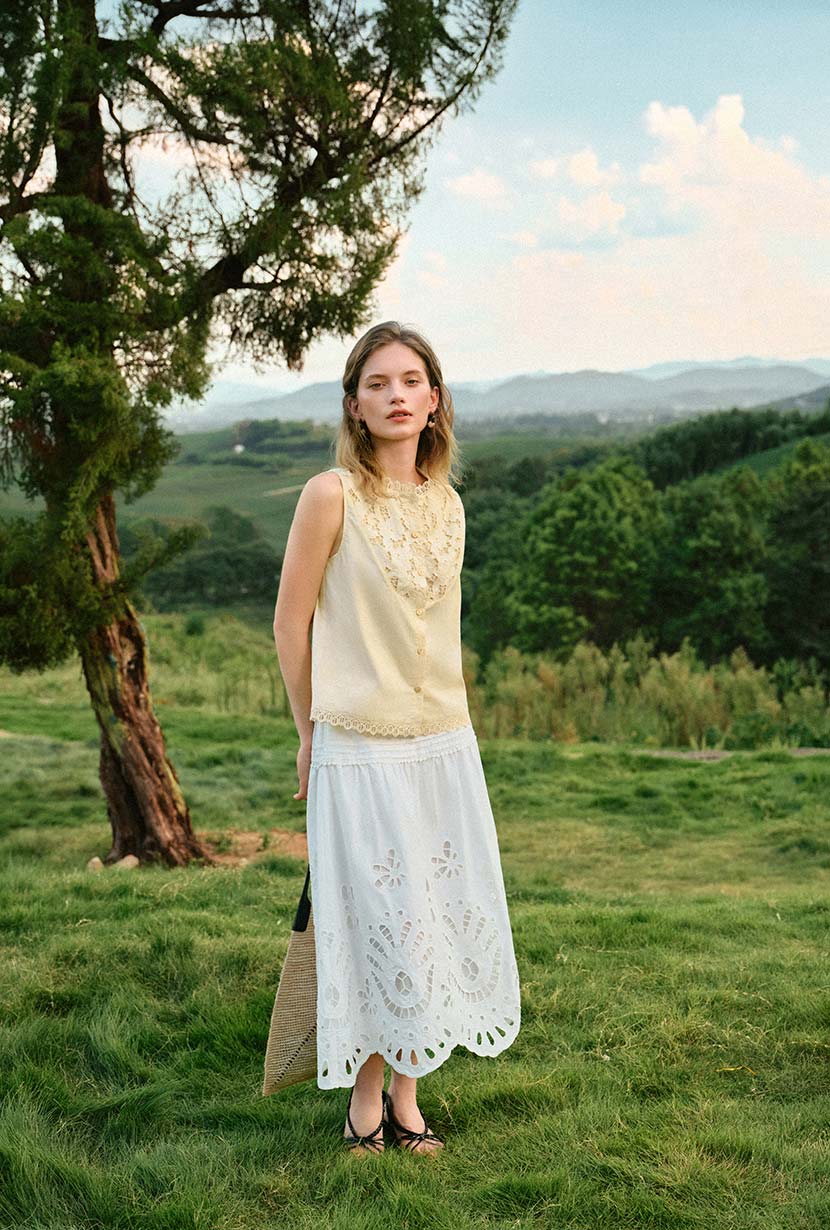 Coraline Cotton Lace Top - Butter Yellow - Image 5