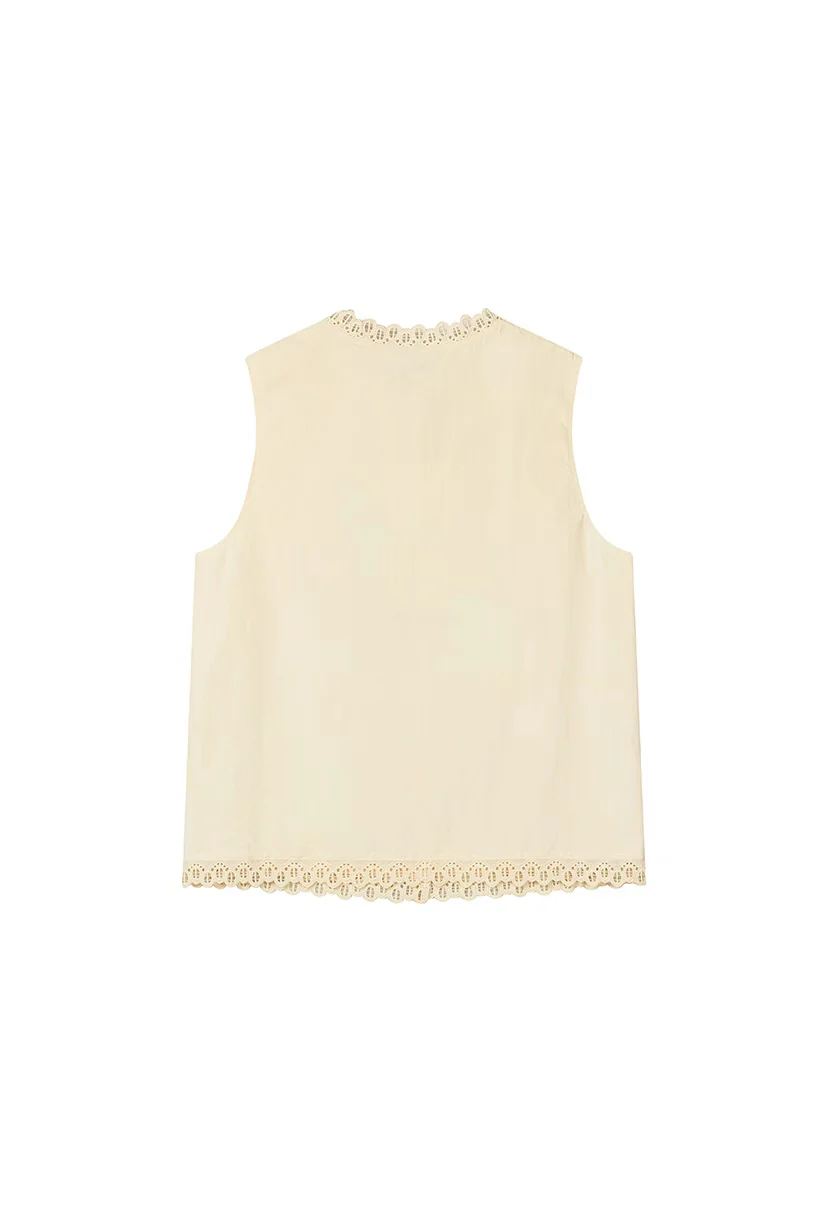 Coraline Cotton Lace Top - Butter Yellow - Image 7