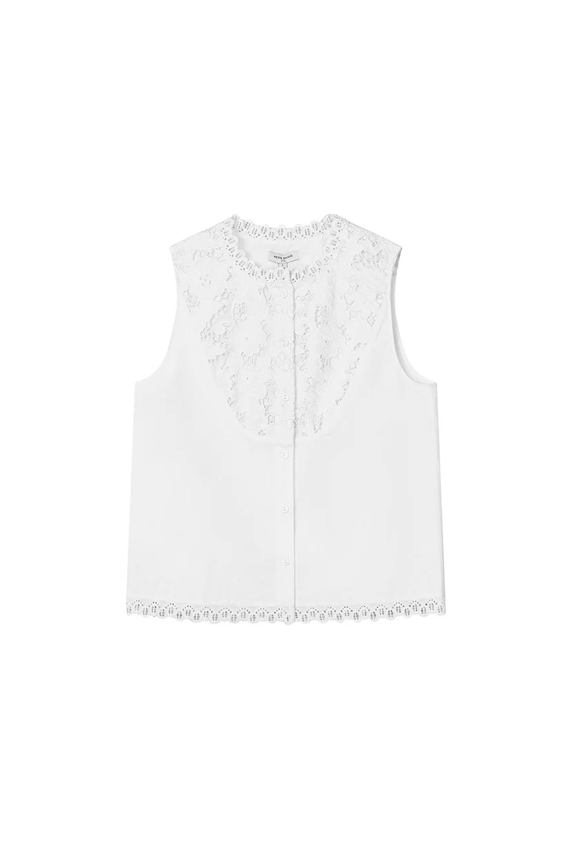 Coraline Cotton Lace Top - Ivory - Image 6
