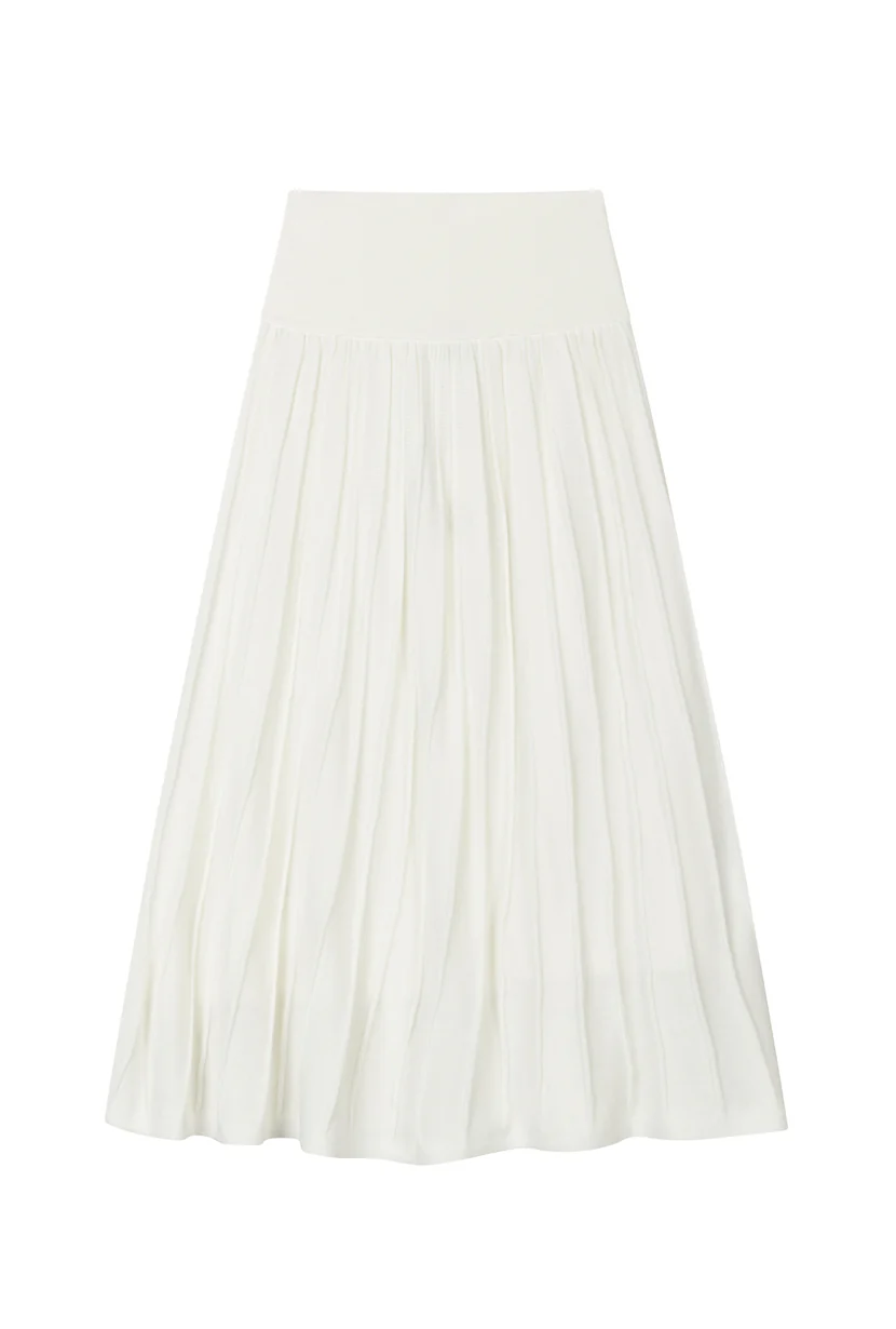 Czar Bamboo Knit Skirt - Ivory - Image 11