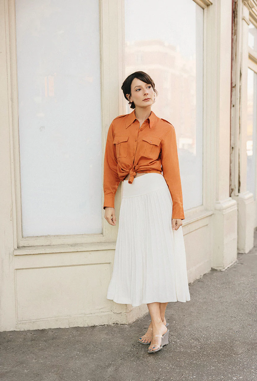 Czar Bamboo Knit Skirt - Ivory - Image 4