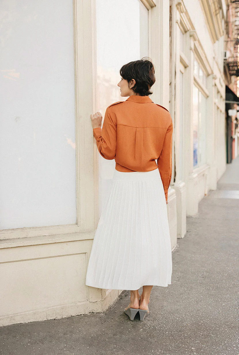 Czar Bamboo Knit Skirt - Ivory - Image 5
