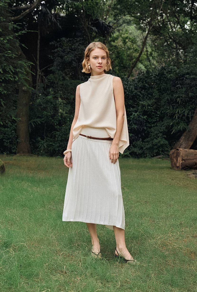 Czar Bamboo Knit Skirt - Ivory - Image 8