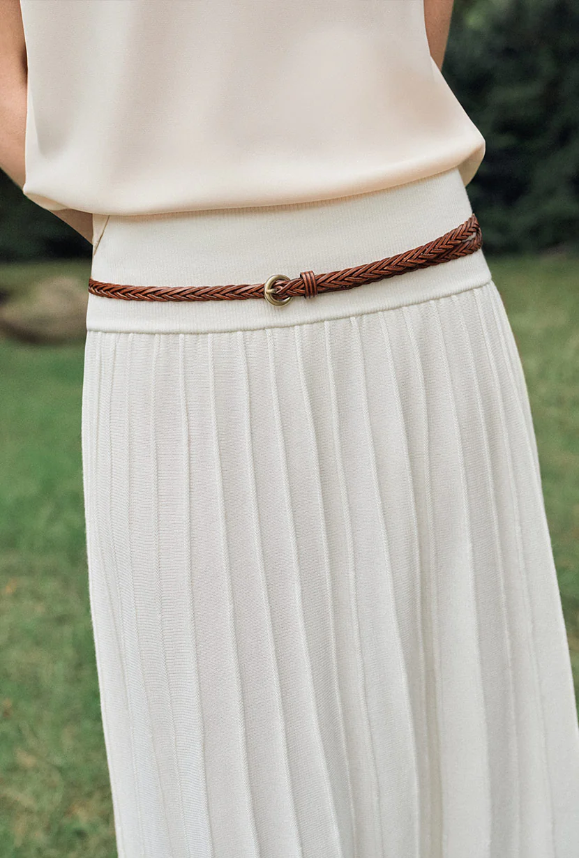 Czar Bamboo Knit Skirt - Ivory - Image 9