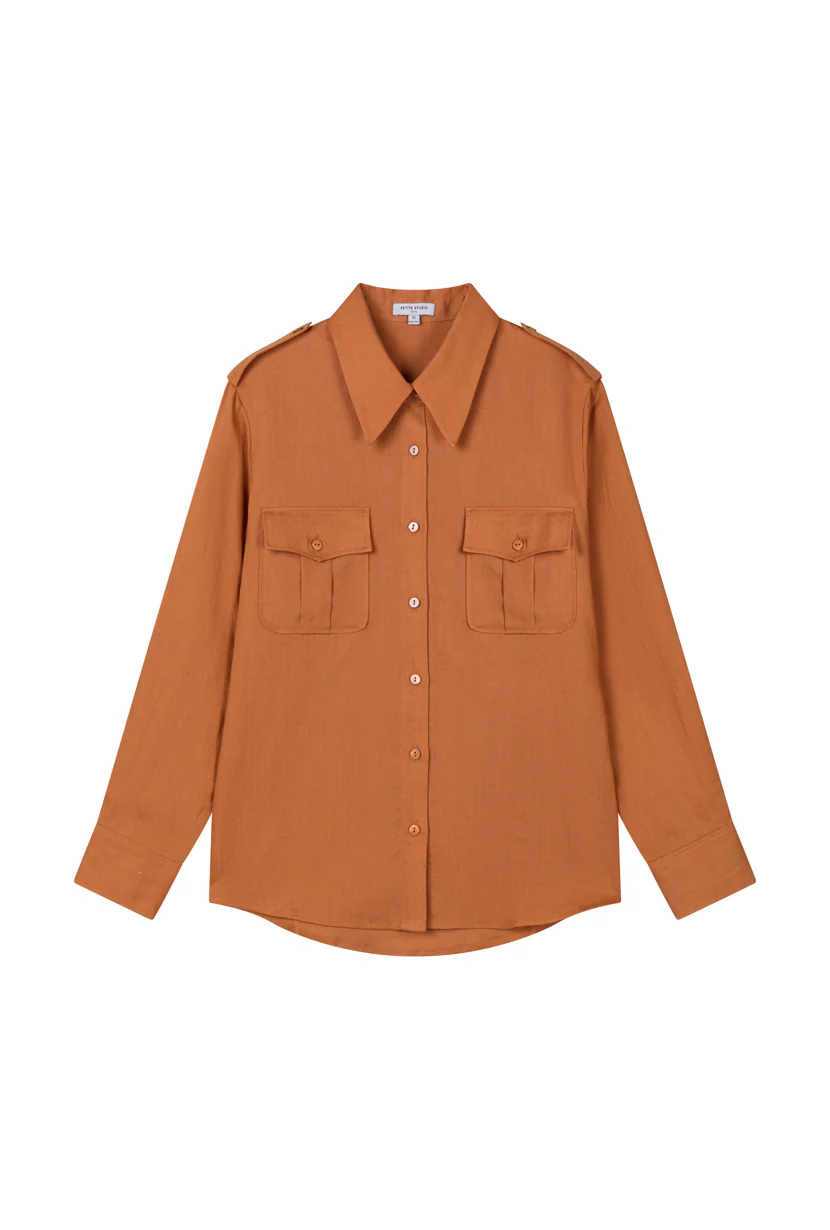 Dana Linen Shirt Jacket - Ginger - Image 8