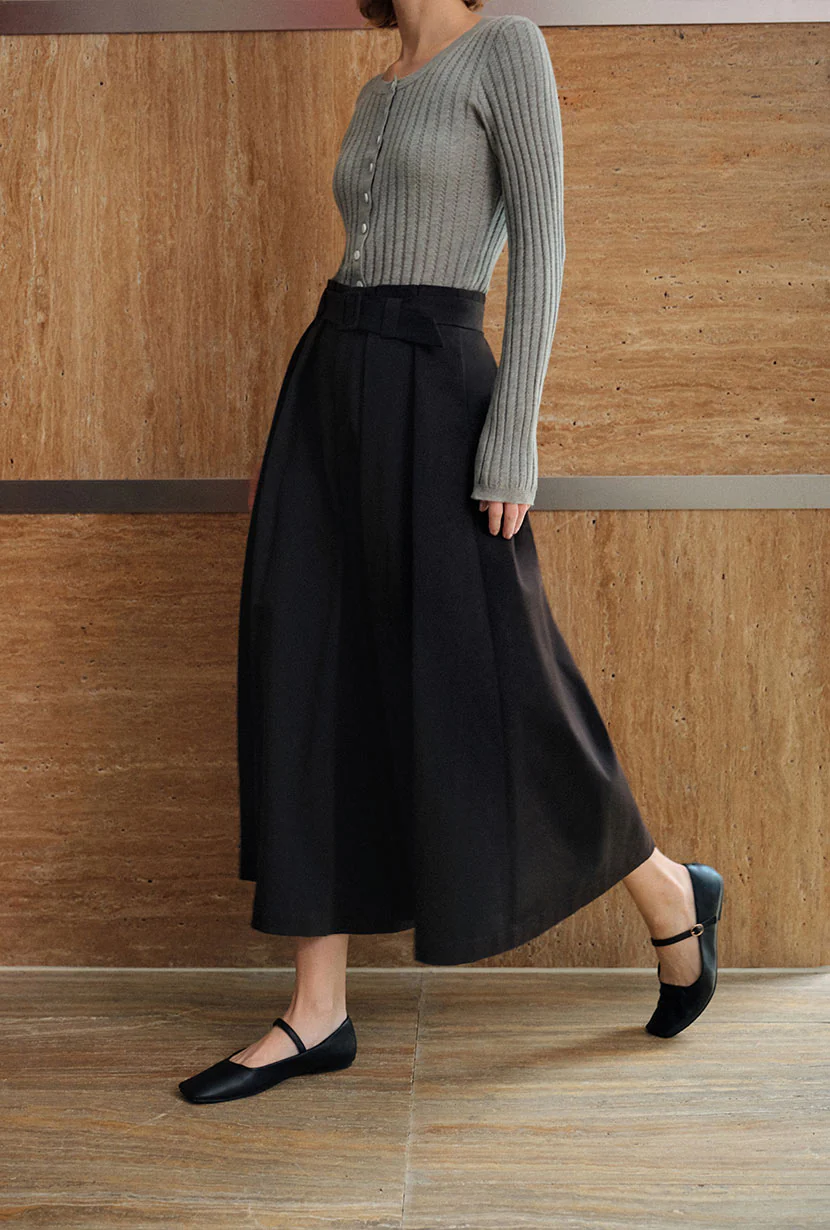 Darby Wide-Leg Cotton Pants - Black - Image 3