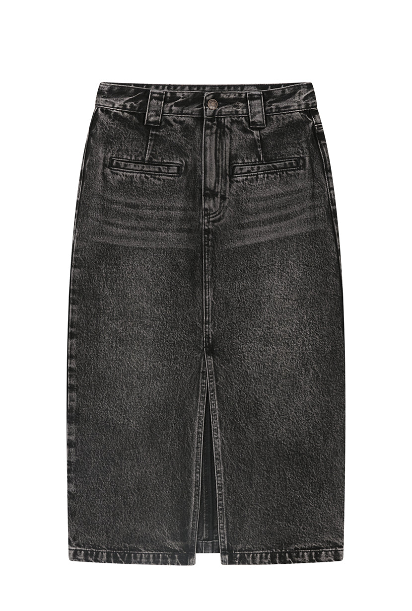 Debbie Denim Pencil Skirt - Black - Image 7